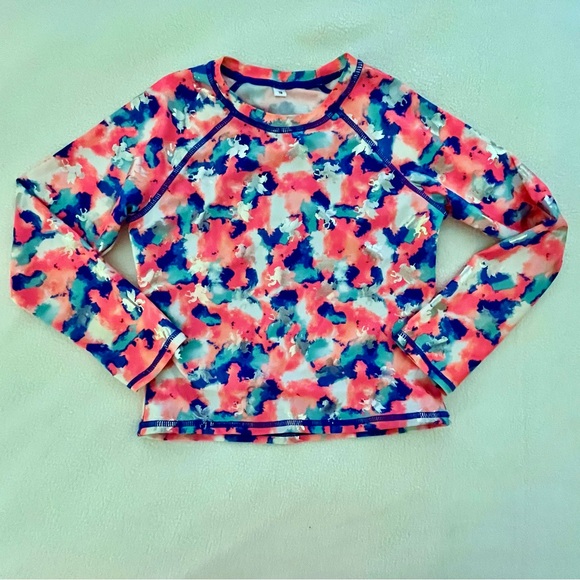 Swim | Blue Orange Silver Unicorn Long Sleeve Rash Guard | Poshmark